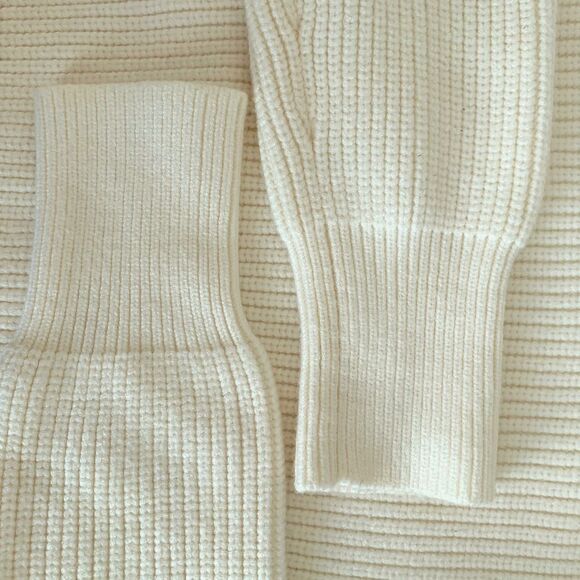 Zara Cropped Long Sleeve White Sweater Women Size Medium - Picture 7 of 10